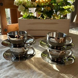 Crate&Barrel Stainless Steel Cappuccino Cups (set of 4)